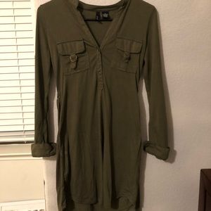 Dark green long sleeve fall dress